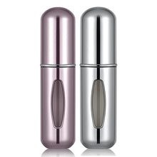 Load image into Gallery viewer, Portable Mini Refillable Perfume/Cologne Atomizer Bottle - great for travel, parties and events - Travel &amp; toiletry accessory great for both men and women - 5ml/0.2oz (Pack of 2 - Pink + Grey)
