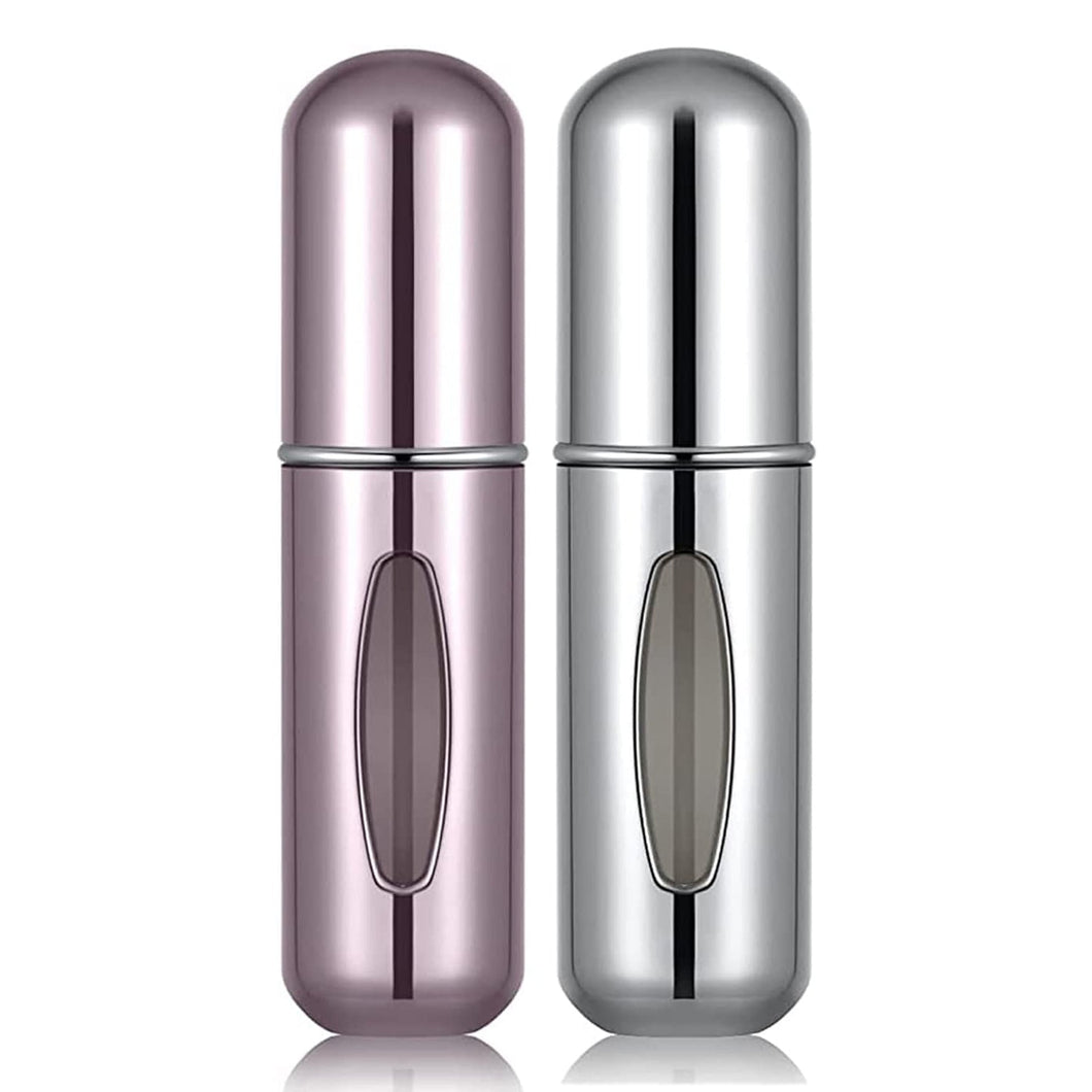 Portable Mini Refillable Perfume/Cologne Atomizer Bottle - great for travel, parties and events - Travel & toiletry accessory great for both men and women - 5ml/0.2oz (Pack of 2 - Pink)