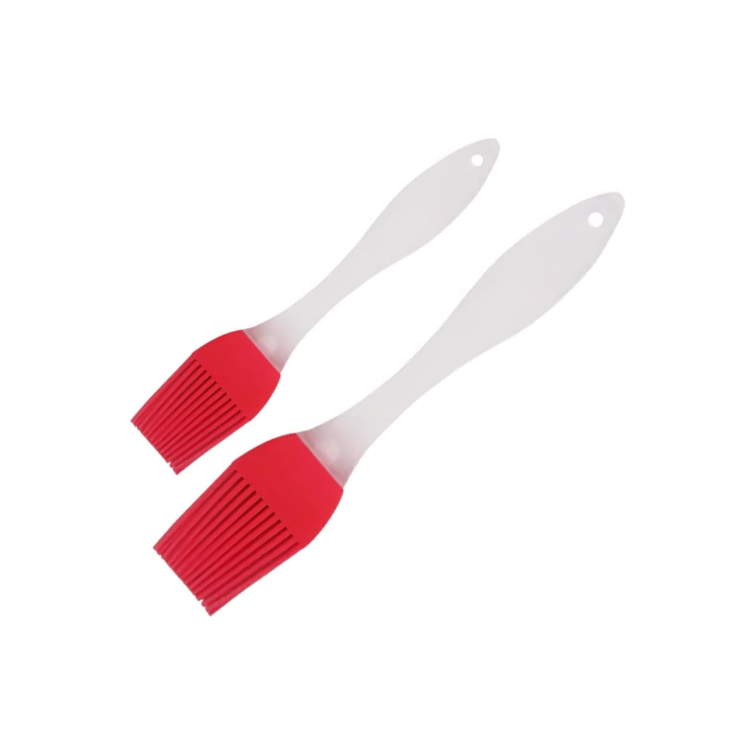 2-Piece Silicone Pastry Brush Set - 6.5' (Small) & 8.1' (Medium) - Red