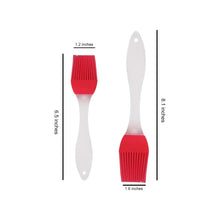 Load image into Gallery viewer, 2-Piece Silicone Pastry Brush Set - 6.5&#39; (Small) &amp; 8.1&#39; (Medium) - Red
