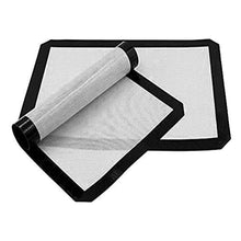 Load image into Gallery viewer, Premium Non-Stick Silicone Baking Mat Set of 2 Sheets - 15.7&#39;x19.7&#39;inch - Food Safe, Heat-Resistant, Reusable &amp; Nonstick Mat for Cookie Oven, Macarons, Bread &amp; Pastry - Black (Medium)
