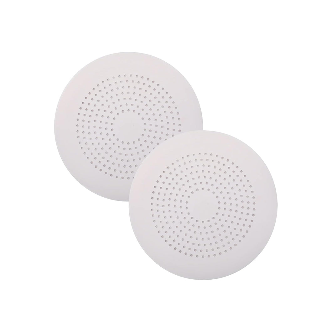 Hair Catcher Round Silicone Hair Stopper with Suction Cup - Pack of 2 (White)