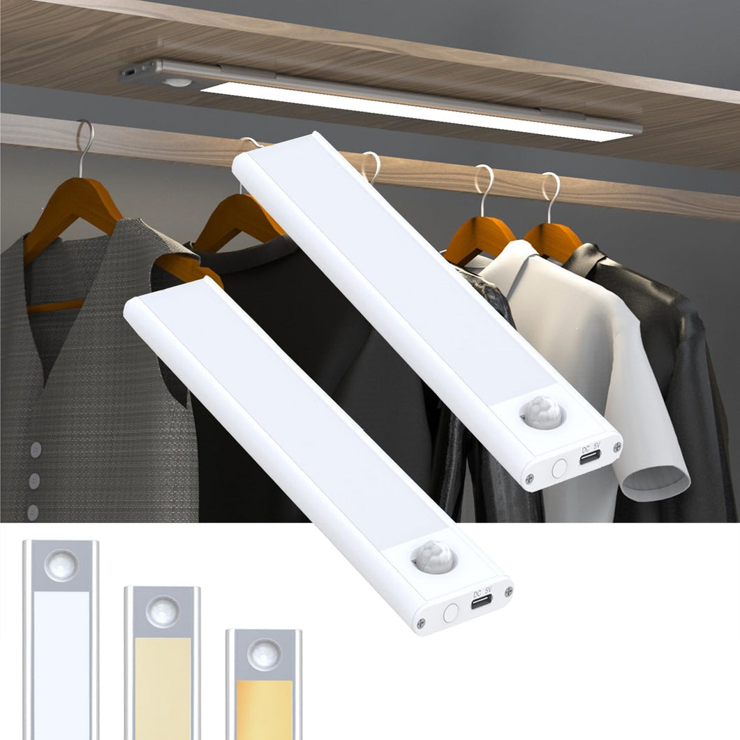 Wireless LED Motion Sensor Light - 3-Mode Color Spectrum - Warm, Neutral, Cool LED Options -20cm (White)
